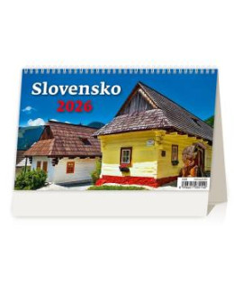 Stolový kalendár riadkový 22,6x13,9 cm - Slovensko 2026 