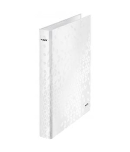 Zakladač 4-krúžkový Leitz WOW laminovaný 4cm perleťovo biely 
