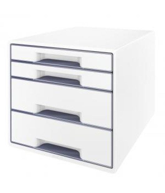 Zásuvkový box Leitz WOW so 4 zásuvkami sivý 