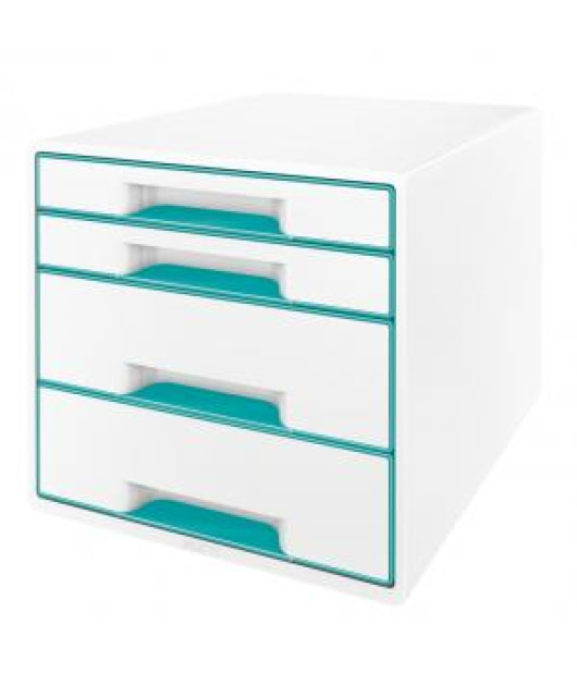 Zásuvkový box Leitz WOW so 4 zásuvkami ľadovo modrý 