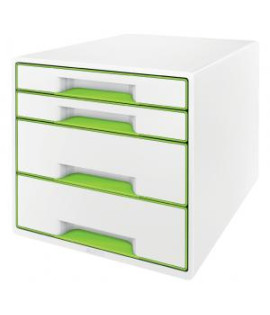 Zásuvkový box Leitz WOW so 4 zásuvkami metalický zelený 