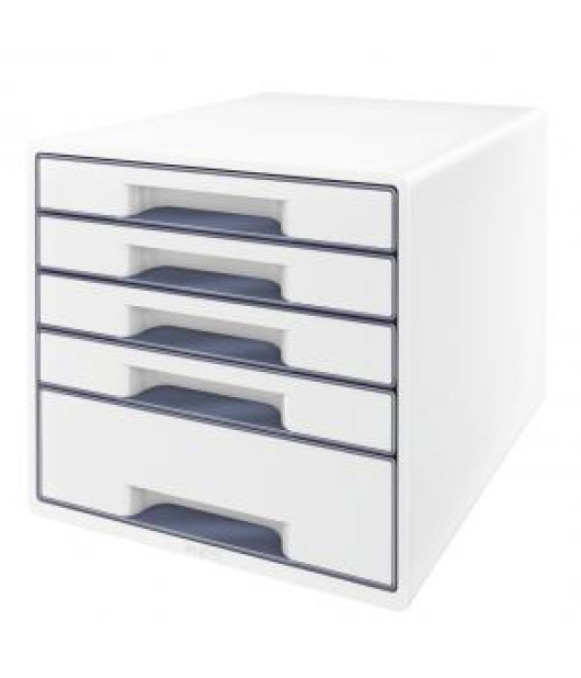 Zásuvkový box Leitz WOW s 5 zásuvkami sivý 