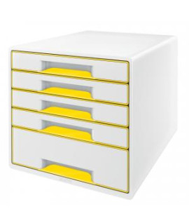 Zásuvkový box Leitz WOW s 5 zásuvkami žltý 
