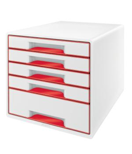 Zásuvkový box Leitz WOW s 5 zásuvkami červený 
