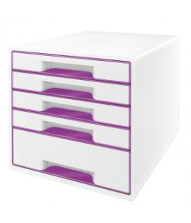 Zásuvkový box Leitz WOW s 5 zásuvkami purpurový 
