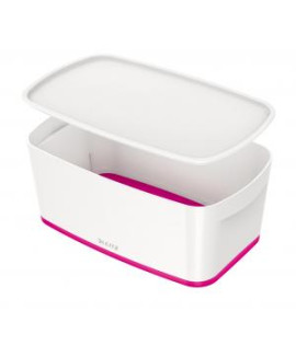 Úložný box s vekom Leitz MyBox, veľkosť S biela/ružová 