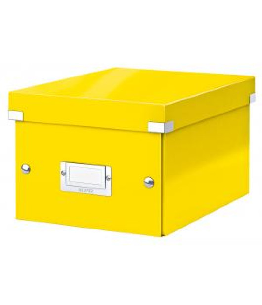Malá krabica Click & Store metalická žltá 