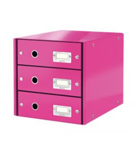 Zásuvkový box Leitz Click & Store 3 zásuvky metalická ružová 