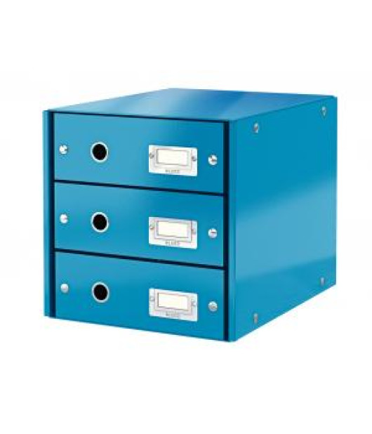 Zásuvkový box Leitz Click & Store 3 zásuvky metalická modrá 