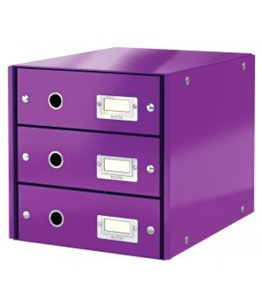 Zásuvkový box Leitz Click & Store 3 zásuvky purpurová 