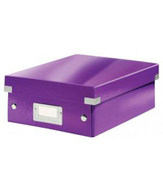 Malá organizačná krabica Click & Store purpurová 