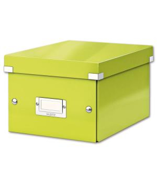 Malá organizačná krabica Click & Store metalická zelená 