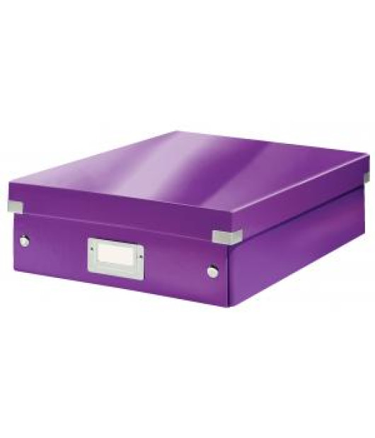 Stredná organizačná krabica Click & Store purpurová 