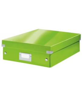 Stredná organizačná krabica Click & Store metalická zelená 