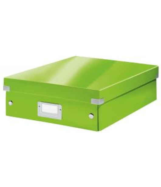 Stredná organizačná krabica Click & Store metalická zelená 