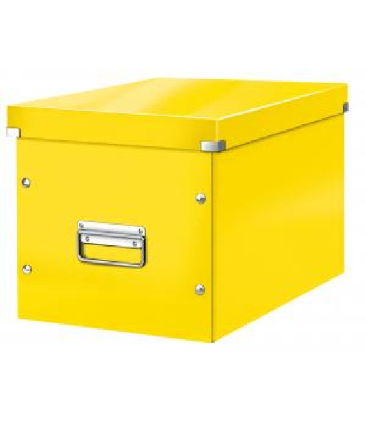 Štvorcová krabica Click & Store A4 žltá 