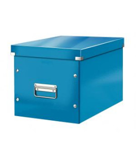 Štvorcová krabica Click & Store A4 metalická modrá 