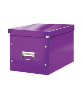Štvorcová krabica Click & Store A4 metalická purpurová 