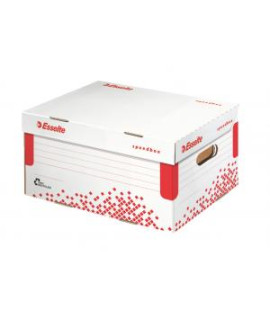 Archívna krabica Esselte Speedbox A4 so sklápacím vekom biela/červená 355×193×252 mm 