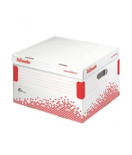 Archívna krabica Esselte Speedbox M so sklápacím vekom biela/červená 367×263×325 mm 