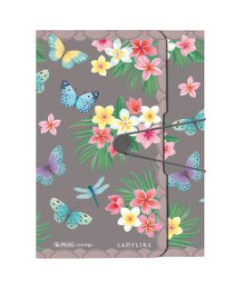 Plastový box s gumičkou Herlitz Ladylike A4, PP, Motýľ 
