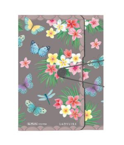 Plastový box s gumičkou Herlitz Ladylike A4, PP, Motýľ 