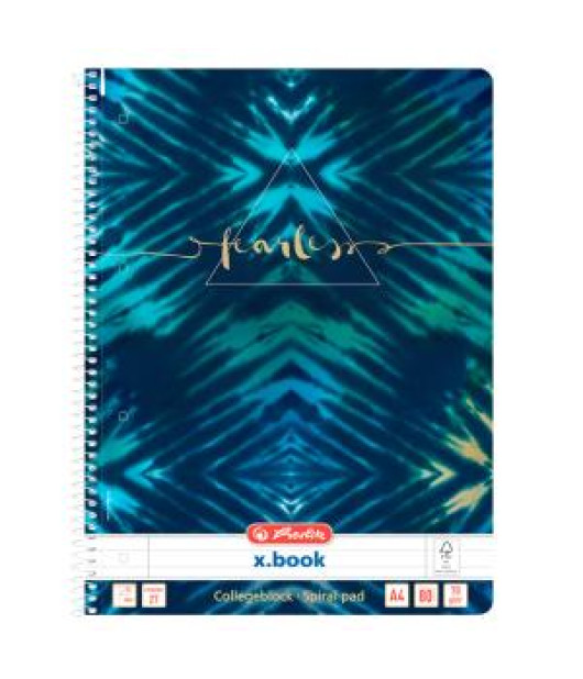 Blok poznámkový Herlitz A4, 80 listov, linajkový, New Batik Fearless 