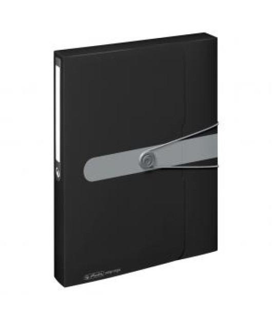 Plastový box s gumičkou Herlitz Easy Orga A4 PP čierny 