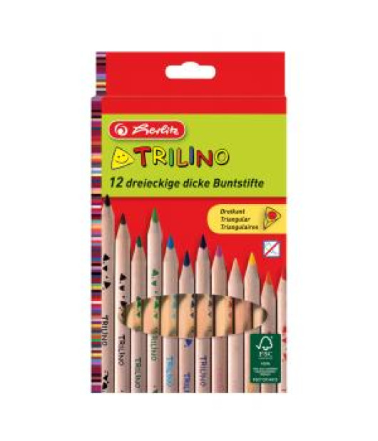 Farbičky Herlitz Trilino trojhranné 12 farieb 