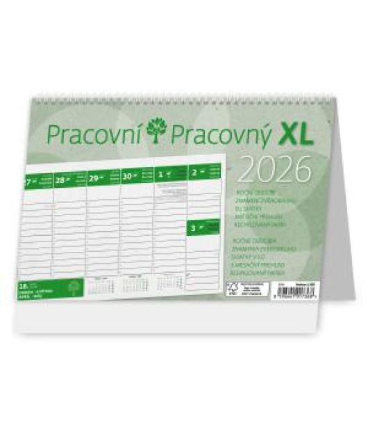 Stolový kalendár stĺpcový 24x16 cm - Pracovný XL 2026 