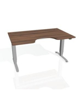 Pracovný stôl Motion Ergo, ZO, 3S, 140x61-128,x90 cm, orech/sivá 