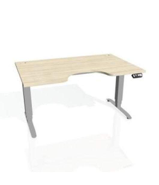Pracovný stôl Motion Ergo, PO, 3S, 140x61-128x90 cm, agát/sivá 