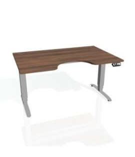 Pracovný stôl Motion Ergo, PO, 3S, 140x61-128x90 cm, orech/sivá 