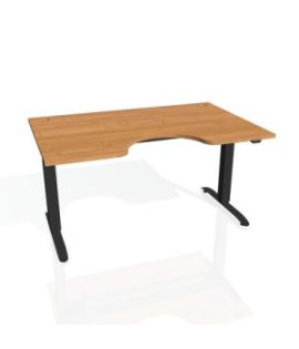 Pracovný stôl Motion Ergo, ZO, 2S, 160x70,5-120,5x90 cm, jelša/čierna 