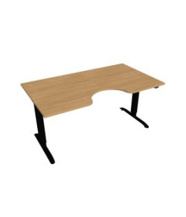 Pracovný stôl Motion Ergo, ZO, 2S, 160x70,5-120,5x90 cm, dub/čierna 