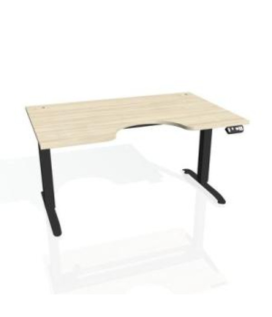 Pracovný stôl Motion Ergo, PO, 2S, 160x70,5-120,5x90 cm, agát/čierna 