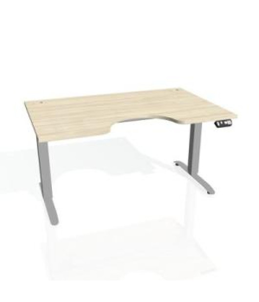 Pracovný stôl Motion Ergo, PO, 2S, 160x70,5-120,5x90 cm, agát/sivá 