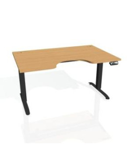Pracovný stôl Motion Ergo, PO, 2S, 160x70,5-120,5x90 cm, buk/čierna 