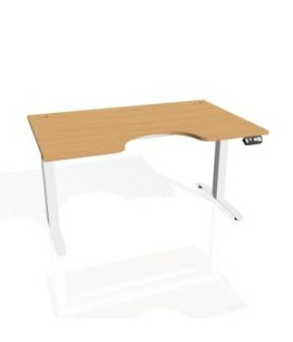 Pracovný stôl Motion Ergo, PO, 2S, 160x70,5-120,5x90 cm, buk/biela 