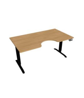 Pracovný stôl Motion Ergo, PO, 2S, 160x70,5-120,5x90 cm, dub/čierna 