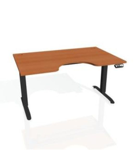 Pracovný stôl Motion Ergo, PO, 2S, 160x70,5-120,5x90 cm, čerešňa/čierna 