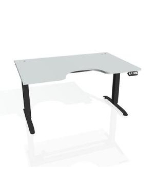 Pracovný stôl Motion Ergo, PO, 2S, 160x70,5-120,5x90 cm, sivá/čierna 