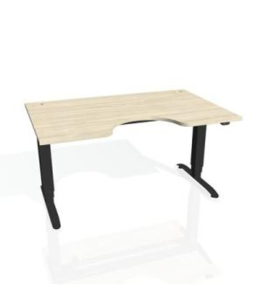 Pracovný stôl Motion Ergo, ZO, 3S, 160x61-128x90 cm, agát/čierna 