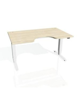 Pracovný stôl Motion Ergo, ZO, 3S, 160x61-128x90 cm, agát/biela 