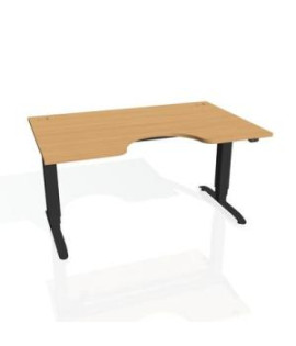 Pracovný stôl Motion Ergo, ZO, 3S, 160x61-128x90 cm, buk/čierna 