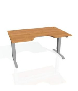 Pracovný stôl Motion Ergo, ZO, 3S, 160x61-128x90 cm, jelša/sivá 