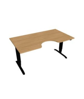 Pracovný stôl Motion Ergo, ZO, 3S, 160x61-128x90 cm, dub/čierna 
