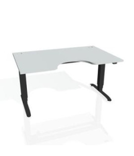 Pracovný stôl Motion Ergo, ZO, 3S, 160x61-128x90 cm, sivá/čierna 