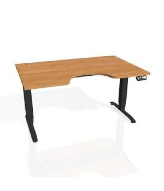 Pracovný stôl Motion Ergo, PO, 3S, 160x61-128x90 cm, jelša/čierna 