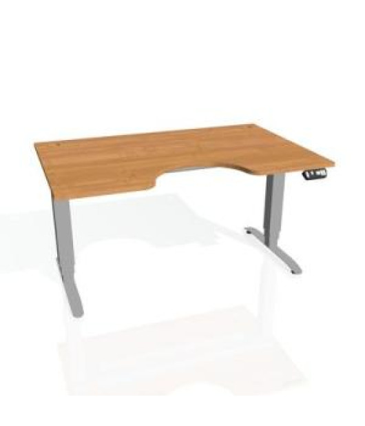 Pracovný stôl Motion Ergo, PO, 3S, 160x61-128x90 cm, jelša/sivá 